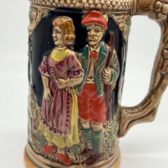 Vintage Napcoware Lusterware German Beer Stein Mug Cup 1960s Japan 7” Ceramic - Picture 2 of 14